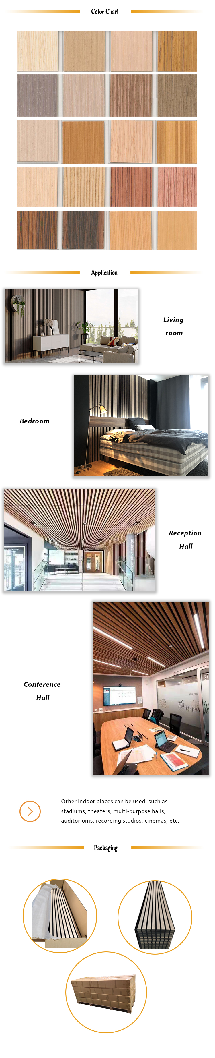 Wood Slat Acoustic Panels For Wall And Ceiling(图2)